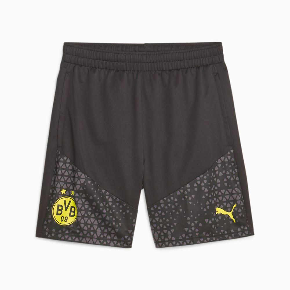 Puma Borussia Dortmund Soccer Training Shorts - Black-Cyber Yellow