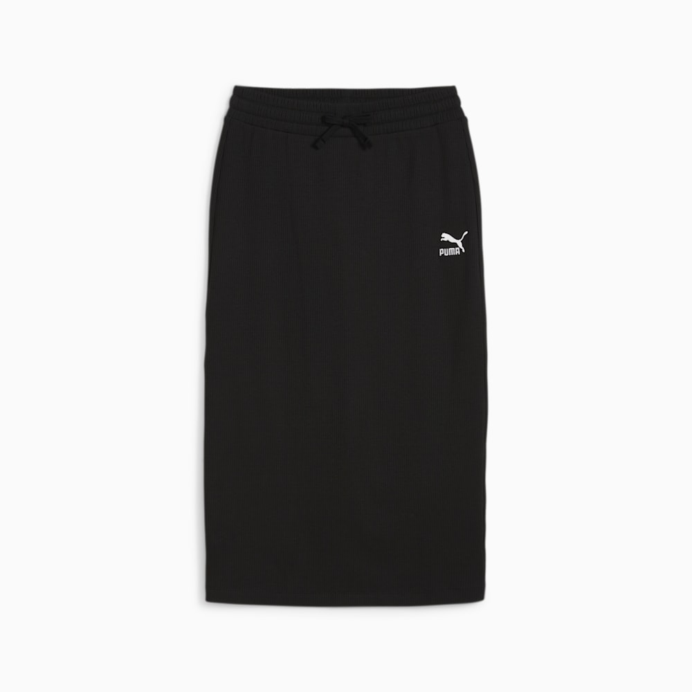 Puma CLASSICS Ribbed Midi Skirt - Black