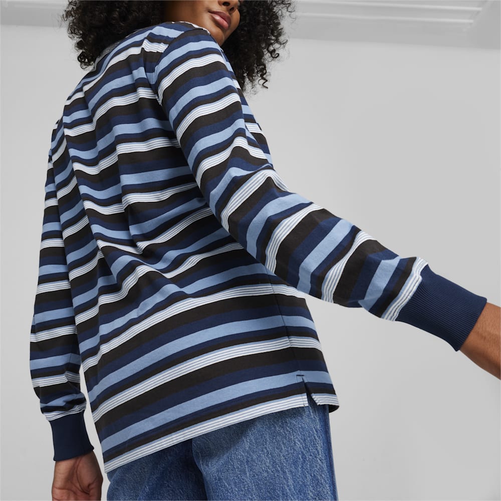 Puma DOWNTOWN 180 Striped Tee - Zen Blue-AOP