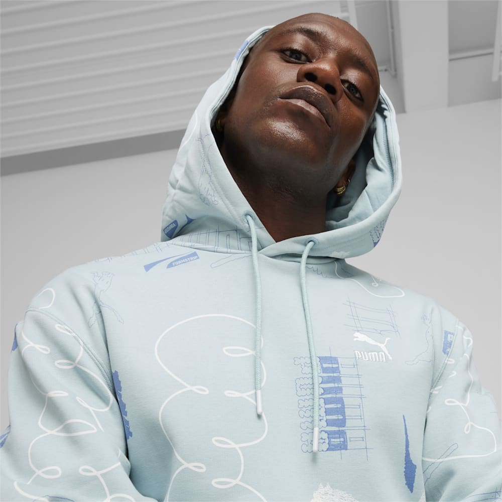 Puma BRAND LOVE Hoodie - Turquoise Surf-AOP