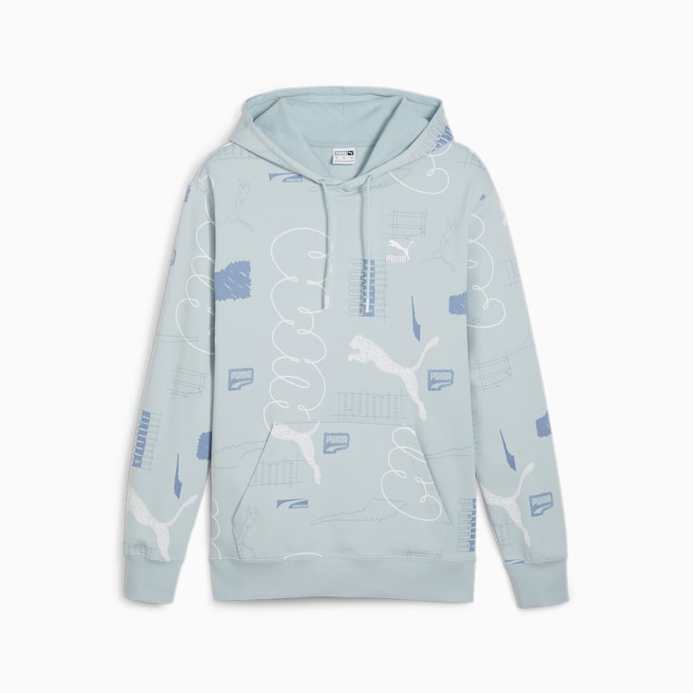 Puma BRAND LOVE Hoodie - Turquoise Surf-AOP