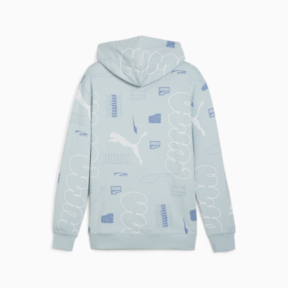 Puma BRAND LOVE Hoodie - Turquoise Surf-AOP