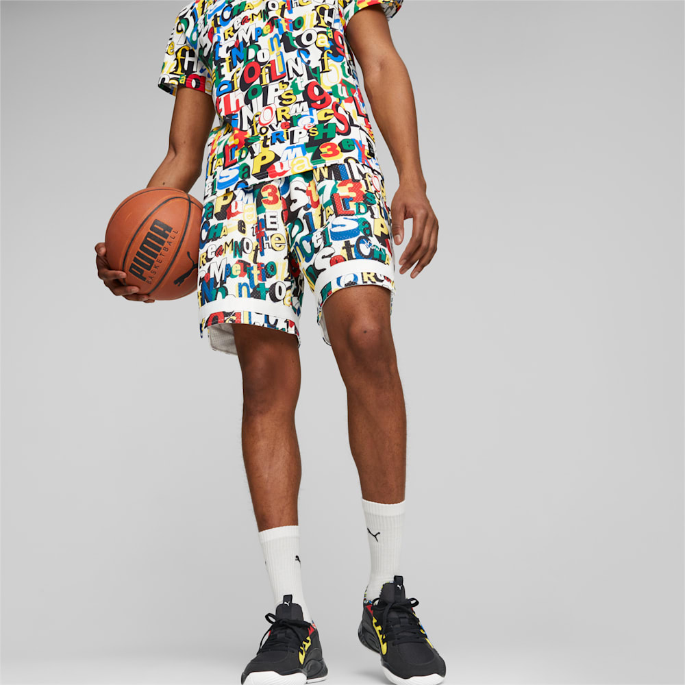 Puma Trash Talk Basketball Shorts - White-AOP