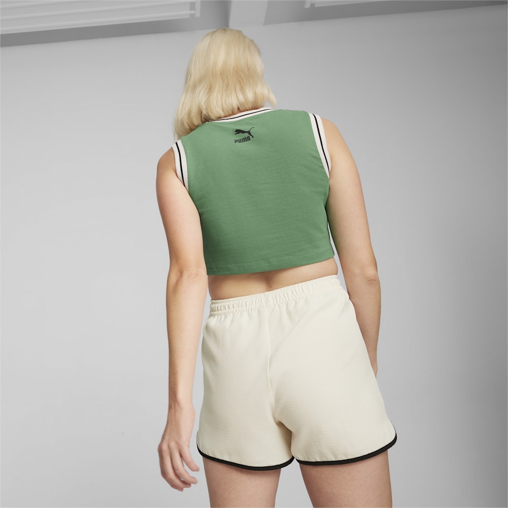 Puma For the Fanbase PUMA TEAM Graphic Crop Top - Archive Green