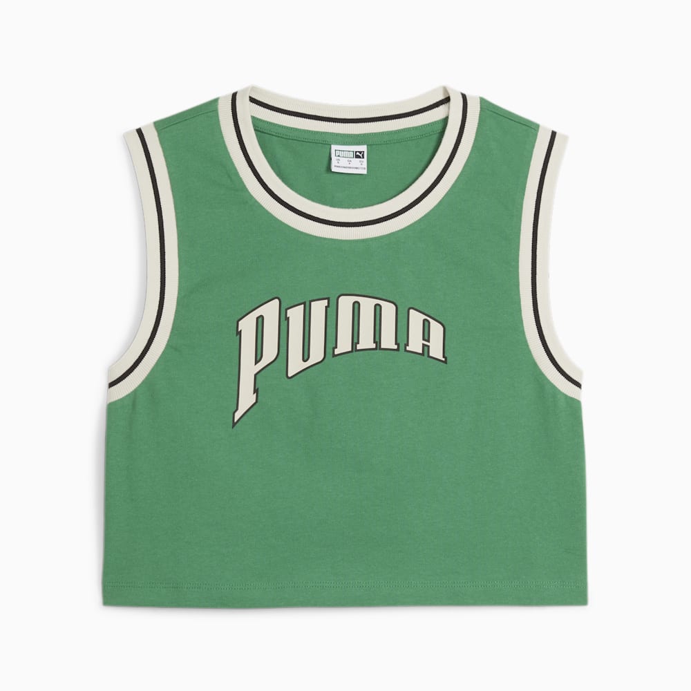 Puma For the Fanbase PUMA TEAM Graphic Crop Top - Archive Green