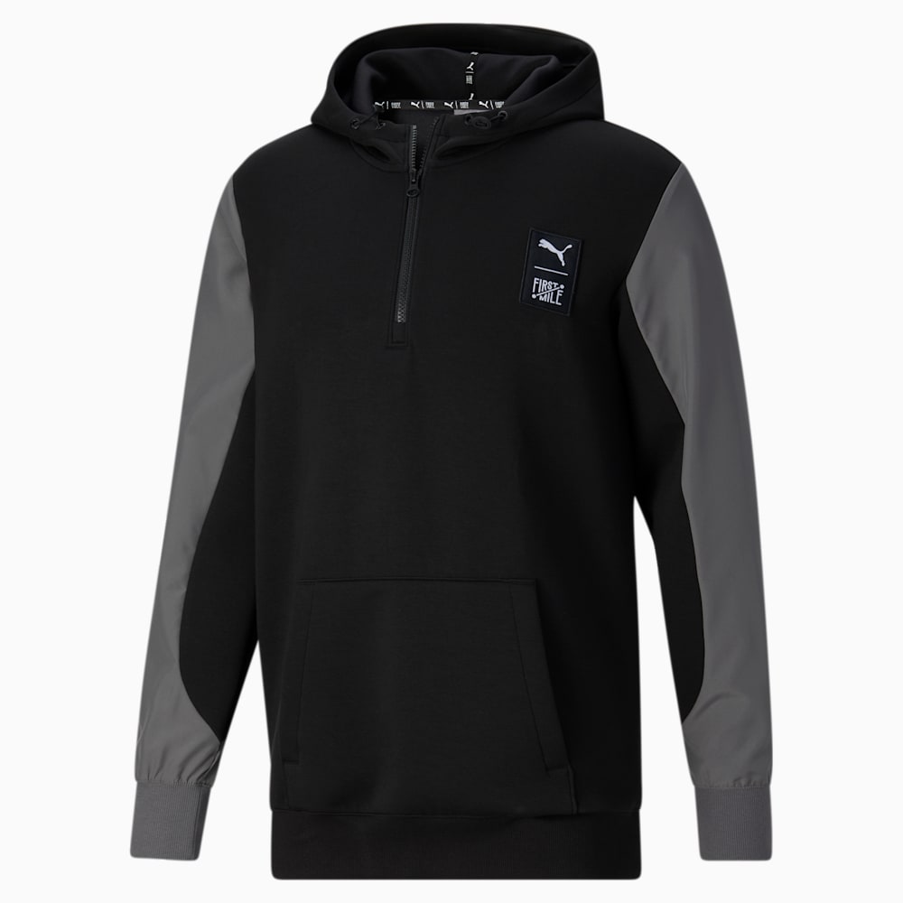 Puma x FIRST MILE Quarter-Zip Training Hoodie - CASTLEROCK-Black