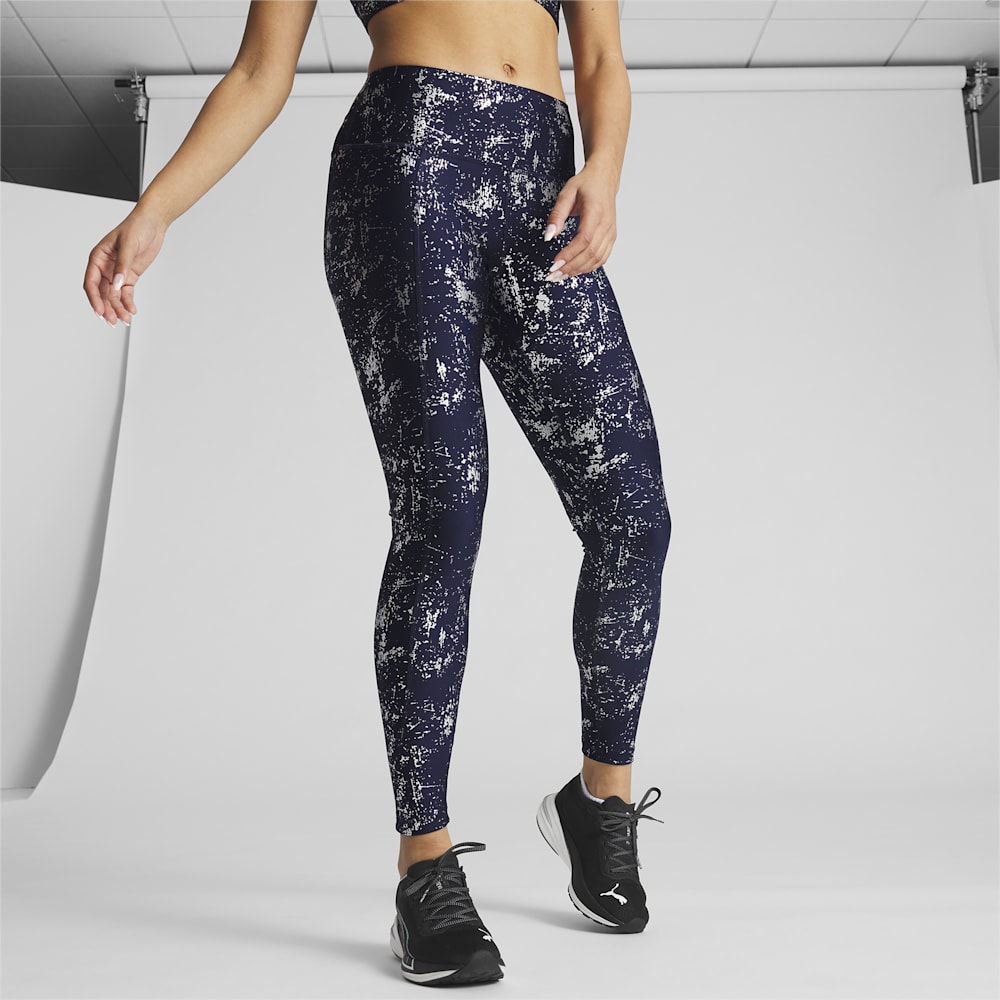 Puma Metallic Shine Leggings - Navy-Silver