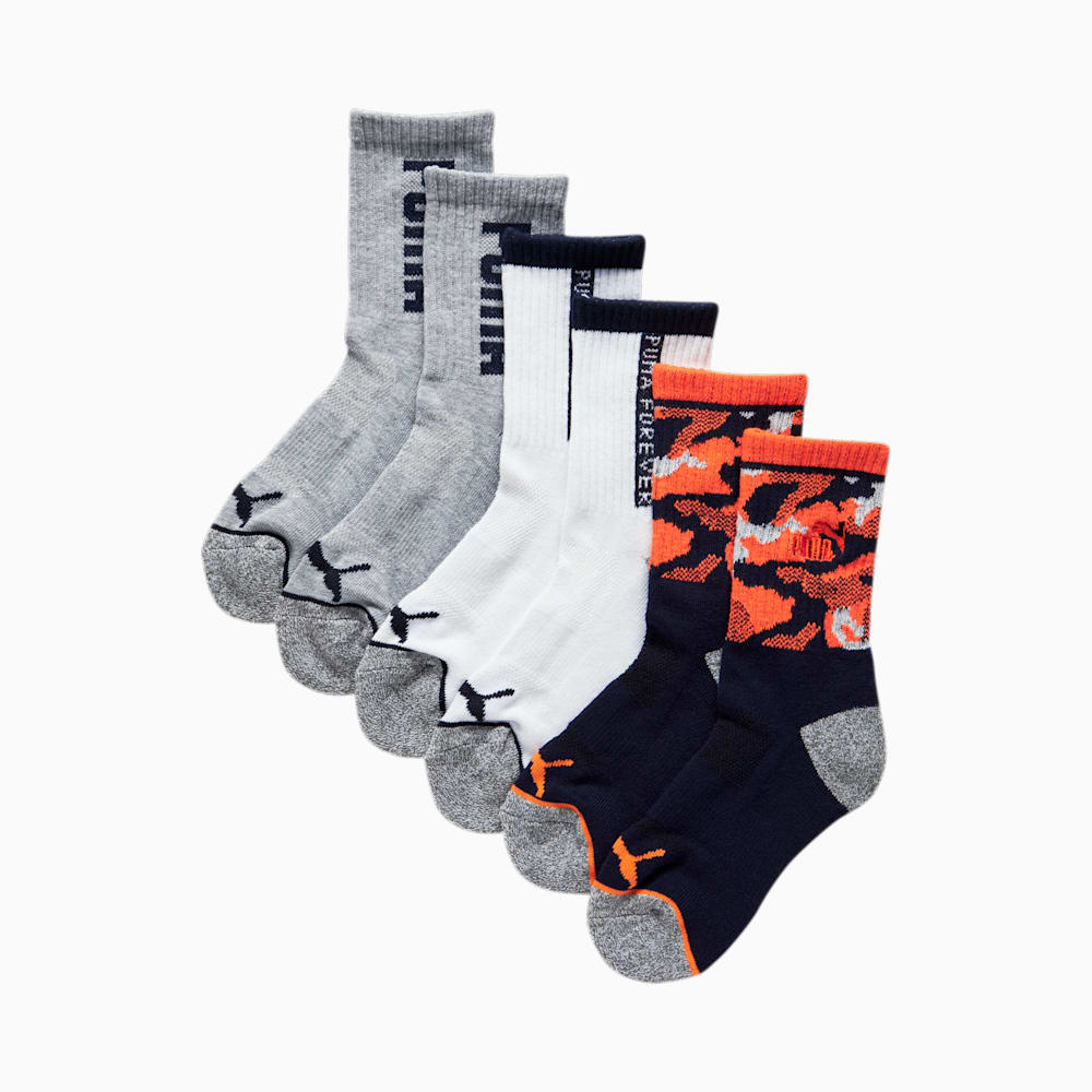 Puma Half-Terry Quarter Length Socks (3 Pack) - NAVY / ORANGE