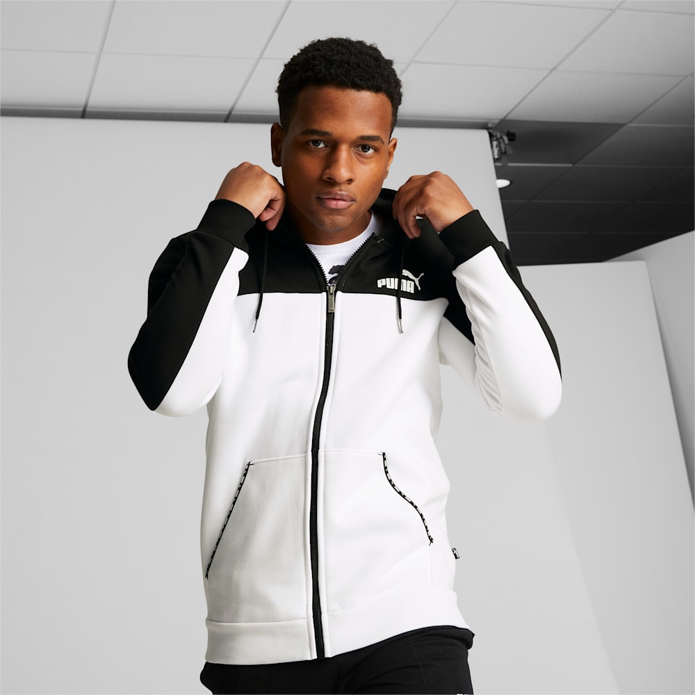 Puma ESS Block Tape Hoodie - Black-White