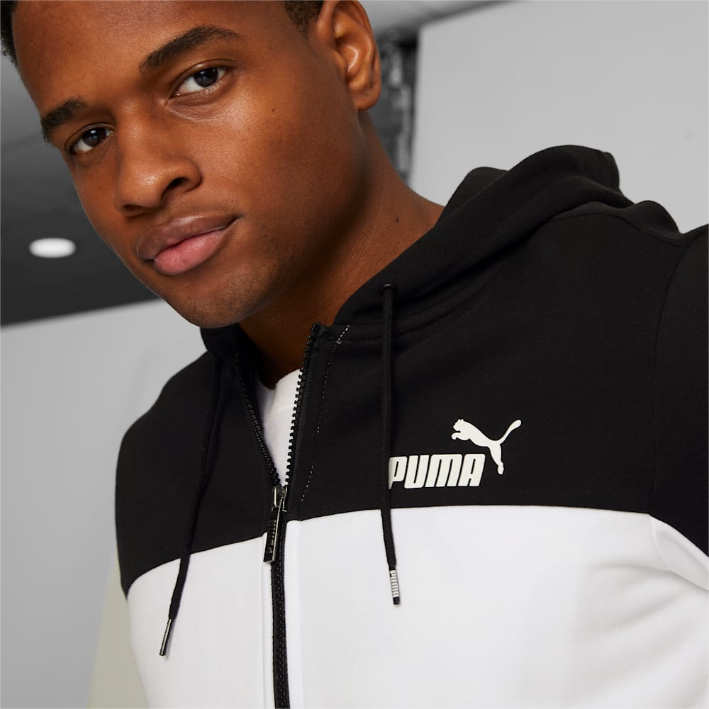 Puma ESS Block Tape Hoodie - Black-White