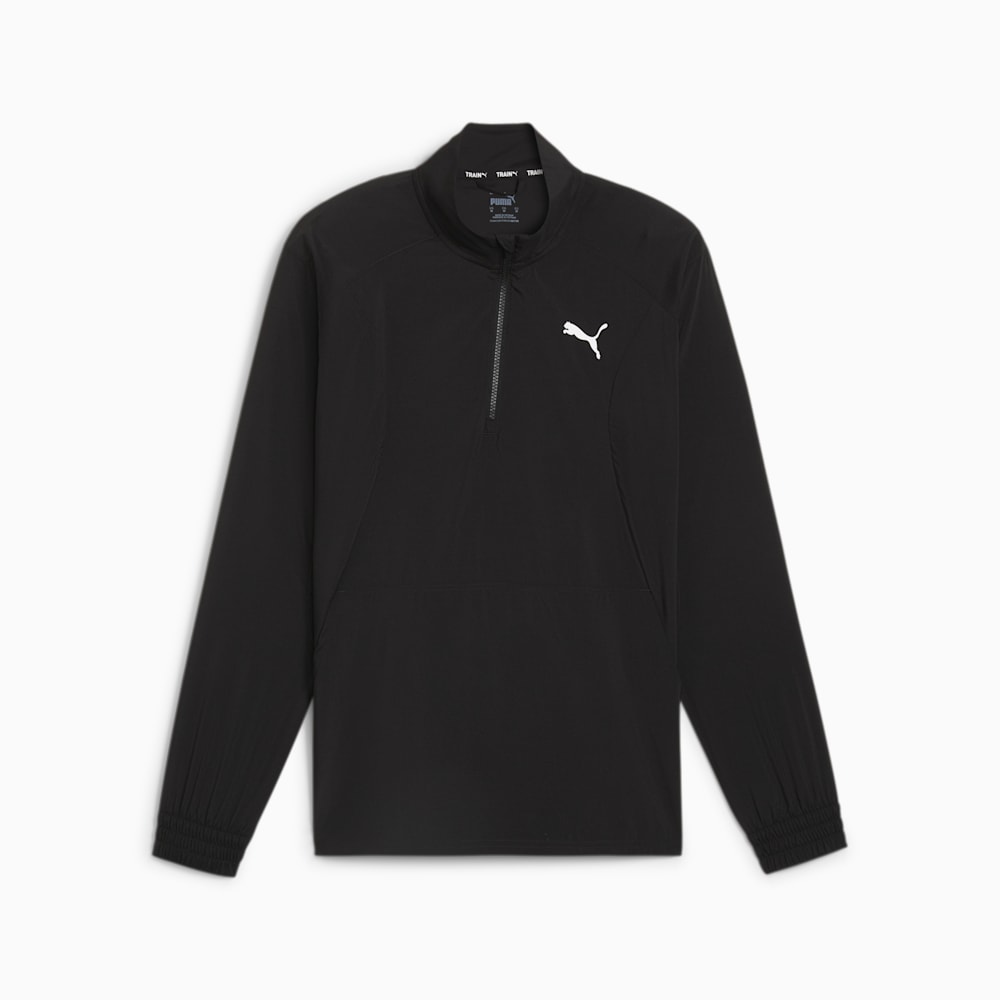 Puma FIT Woven Quarter Zip Sweater - Black