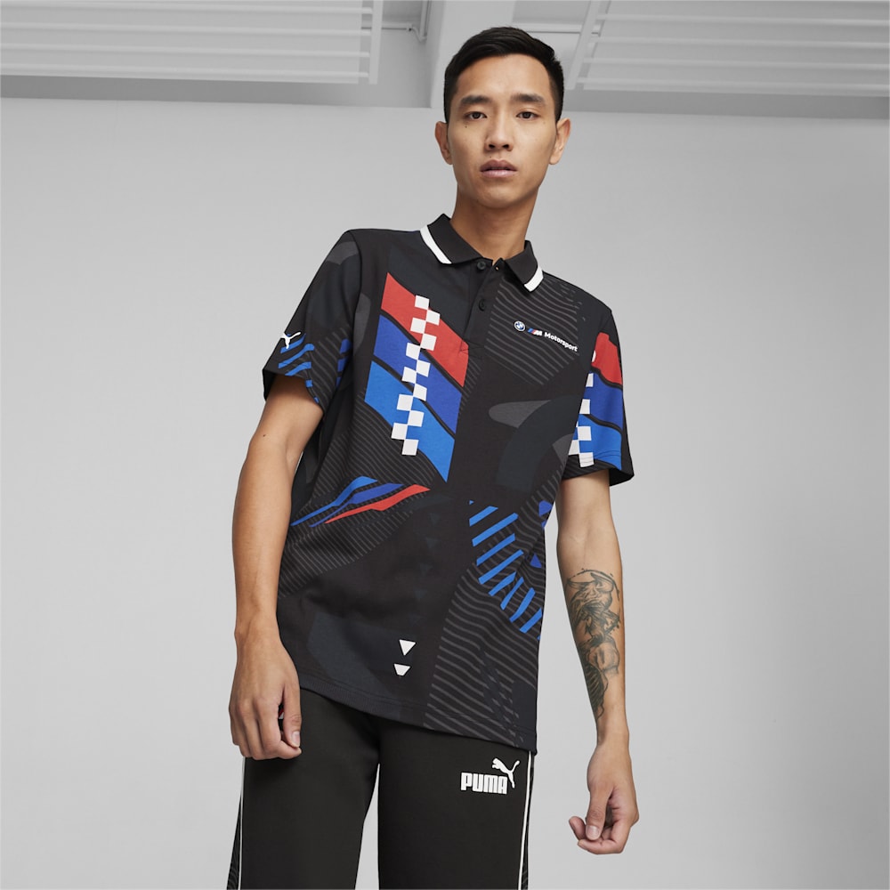 Puma BMW M Motorsport All-Over Print Polo - Black-AOP