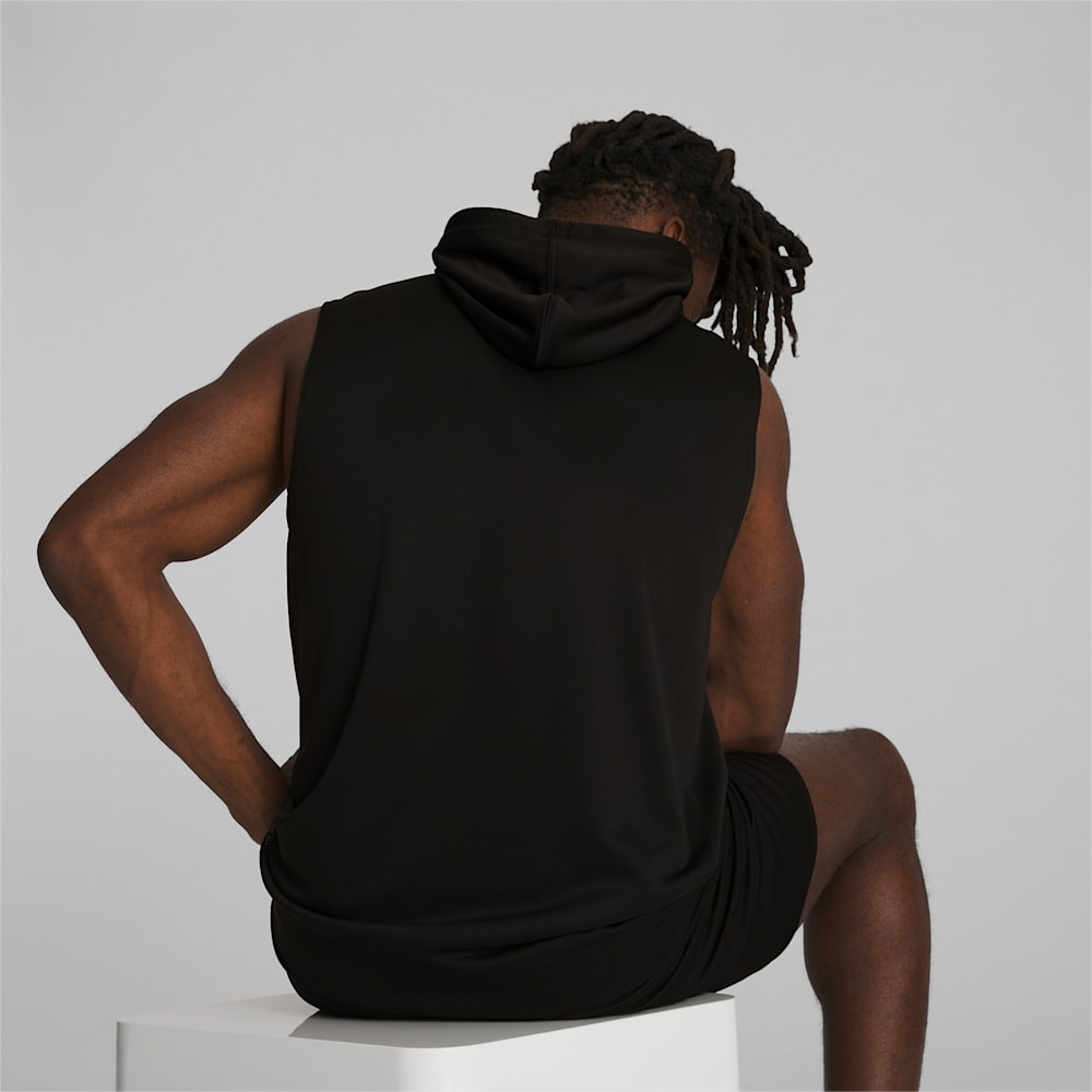 Puma Tech Knit Sleeveless Training Hoodie - Black-Cool Dark Gray