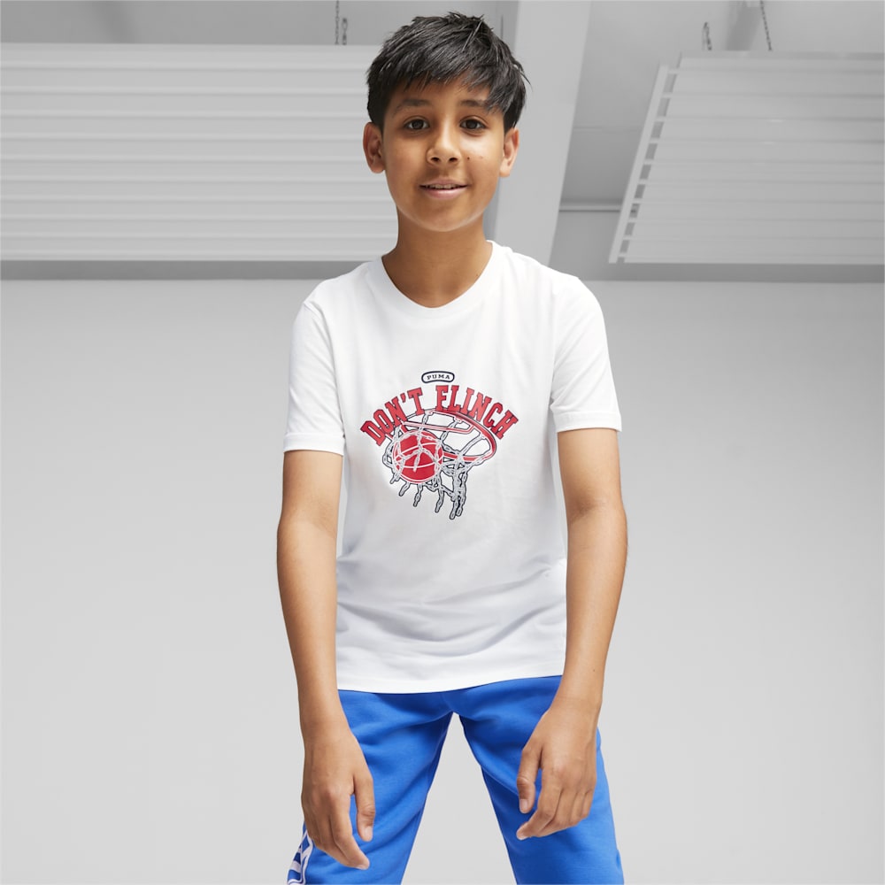 Puma Basketball Big Kids Graphic Tee - White