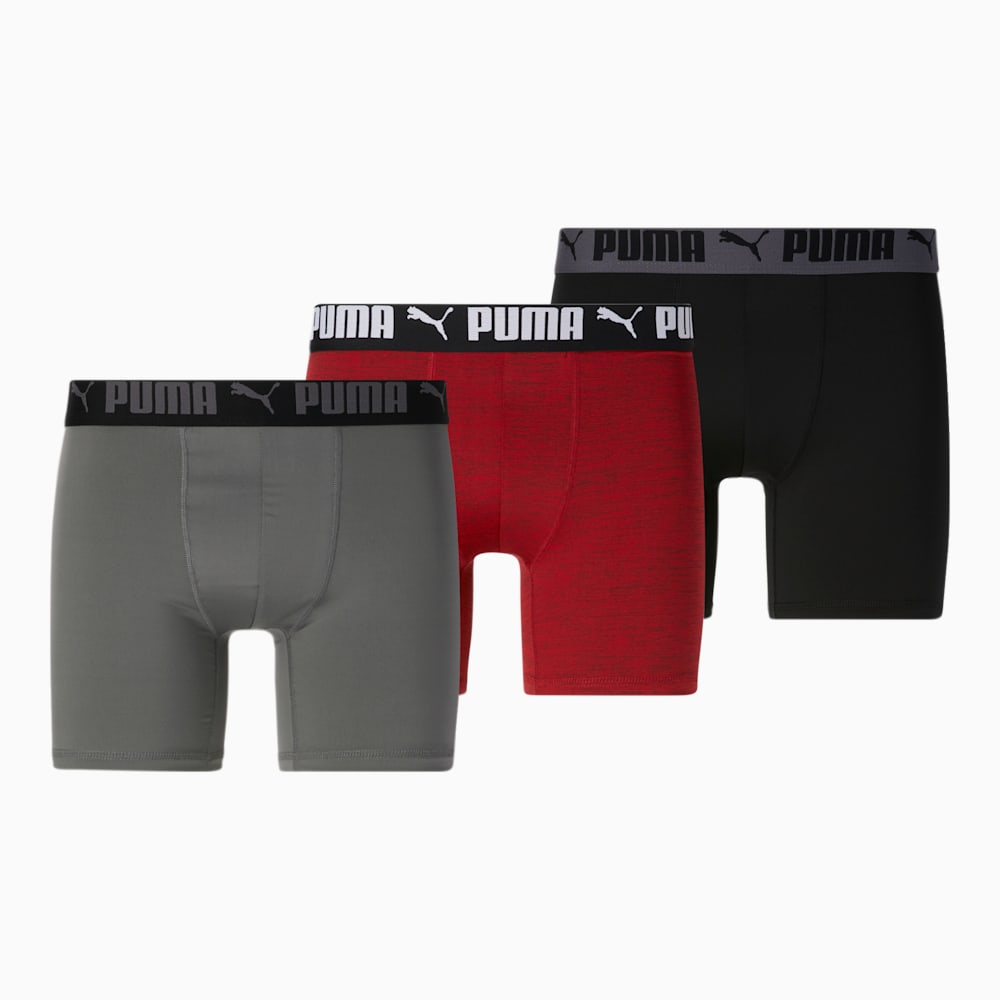 Puma Athletic Boxer Briefs [3 Pack] - RED / GREY