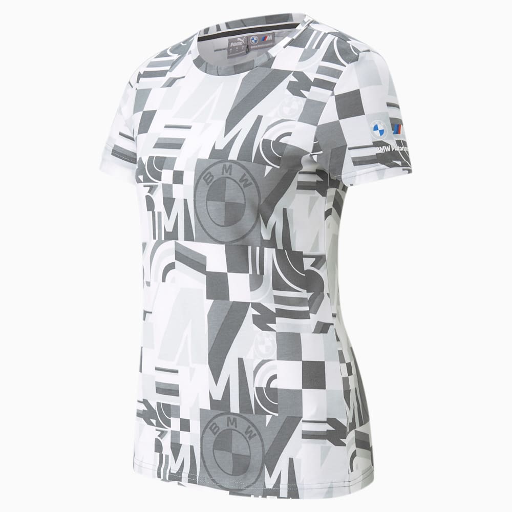 Puma BMW M Motorsport Statement Printed Tee - White-Gray color AOP