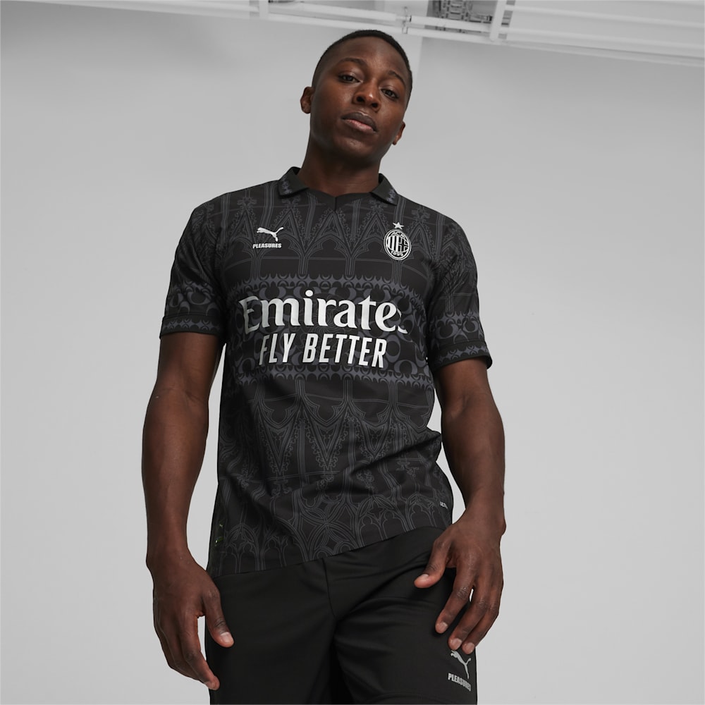 Puma AC MILAN x PLEASURES Authentic Soccer Jersey - Black-Asphalt