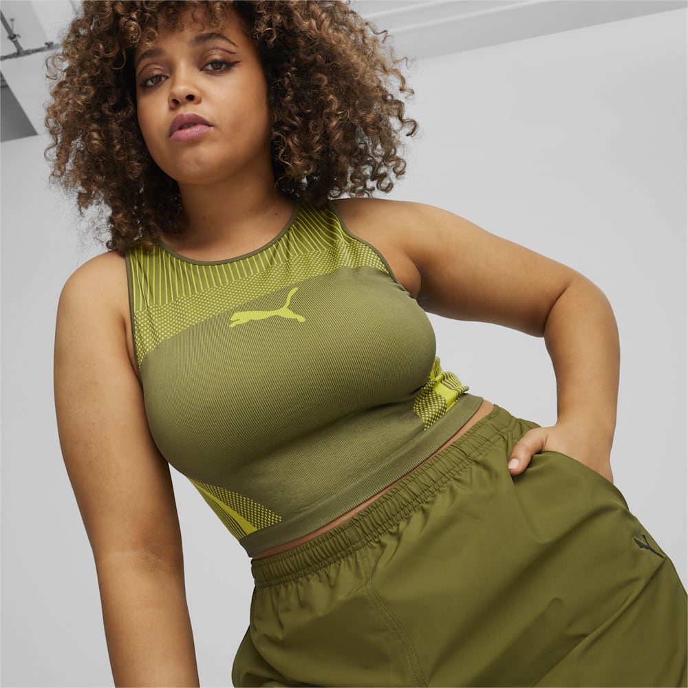 Puma DARE TO Crop Top - Olive Green