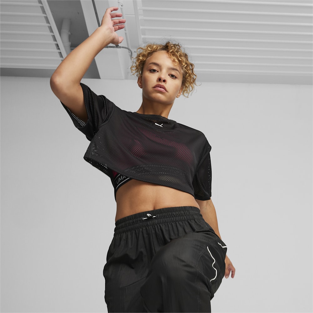 Puma FIT Mesh Crop Tee - Black