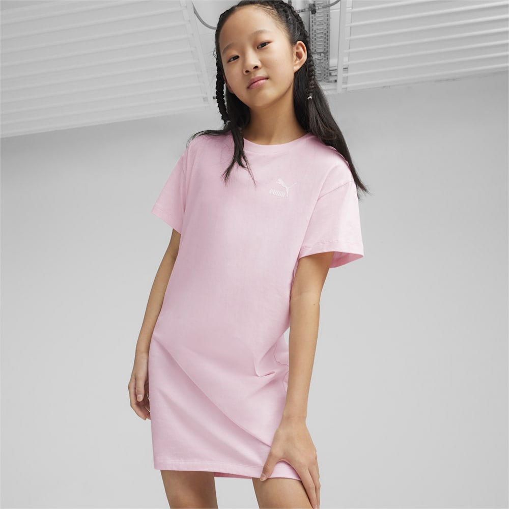 Puma BETTER CLASSICS Big Kids Girl's Tee Dress - Whisp Of Pink