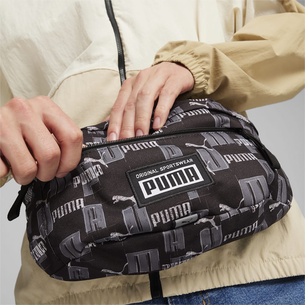 Puma Academy Waist Bag - Black-Logo AOP