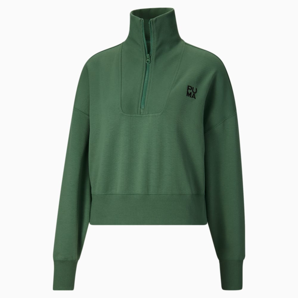 Puma Infuse Half-Zip Oversized Sweatshirt - Deep Forest