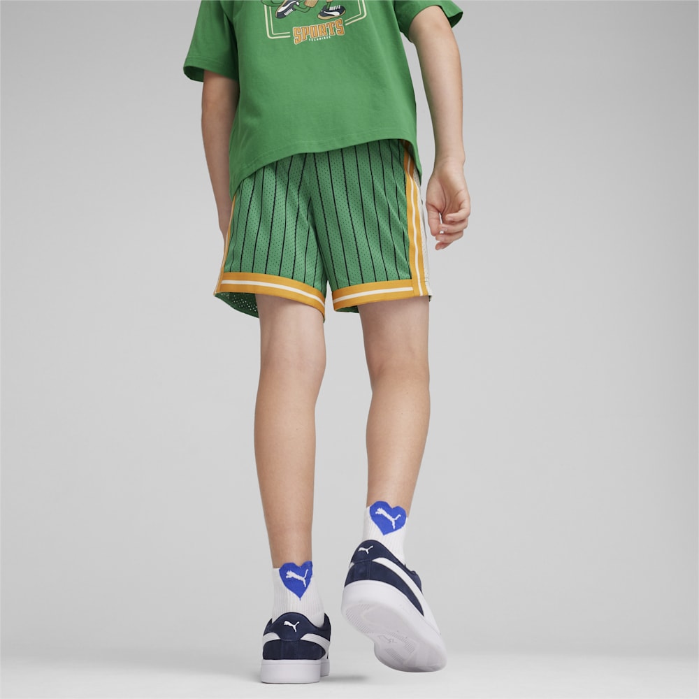 Puma For the Fanbase Big Kids Basketball Shorts - Archive Green