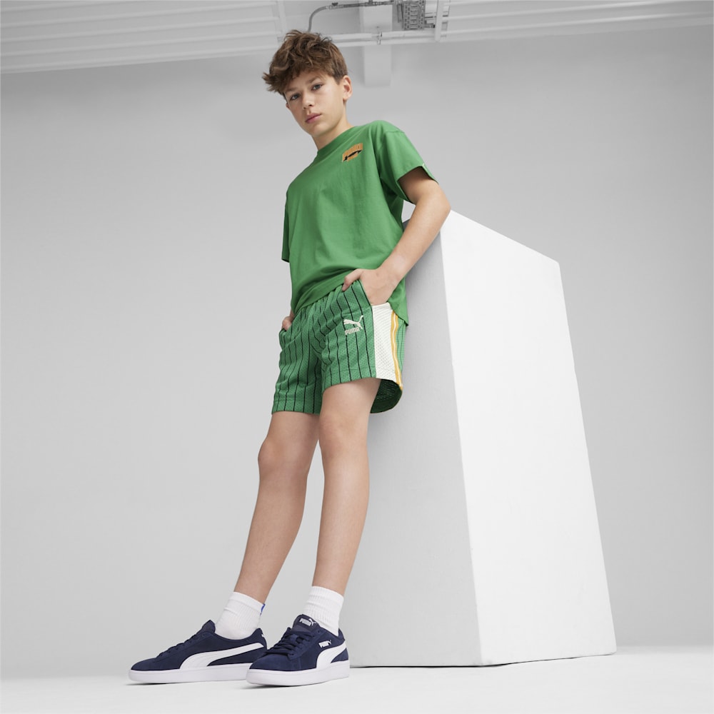 Puma For the Fanbase Big Kids Basketball Shorts - Archive Green