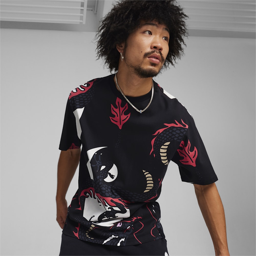 Puma x STAPLE AOP Tee - Black-Staple Pink