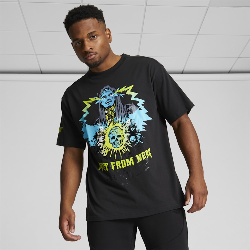 Puma x LAMELO BALL Blue Hive Basketball Tee - Black