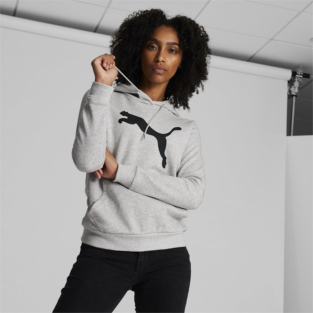 Puma Essentials Big Cat Logo Hoodie - Light Gray Heather