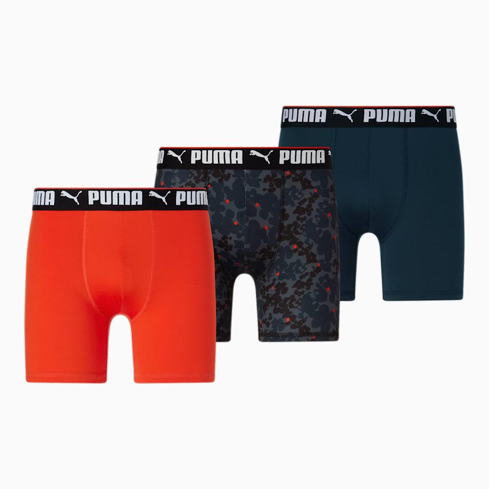 Puma Boxer Briefs [3 Pack] - ORANGE / BLACK