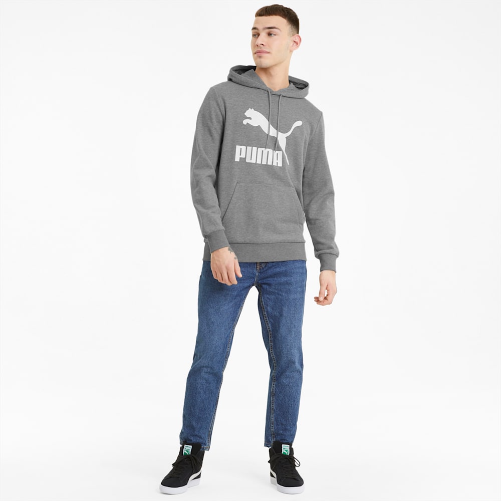 Puma Classics French Terry Logo Hoodie - Medium Gray Heather