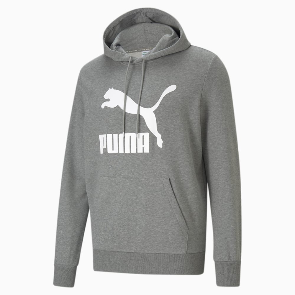 Puma Classics French Terry Logo Hoodie - Medium Gray Heather