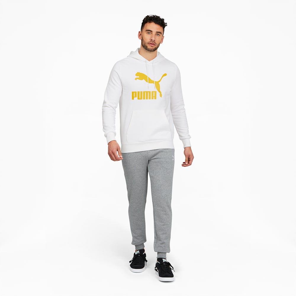 Puma Classics Logo Hoodie FL - White-Bamboo