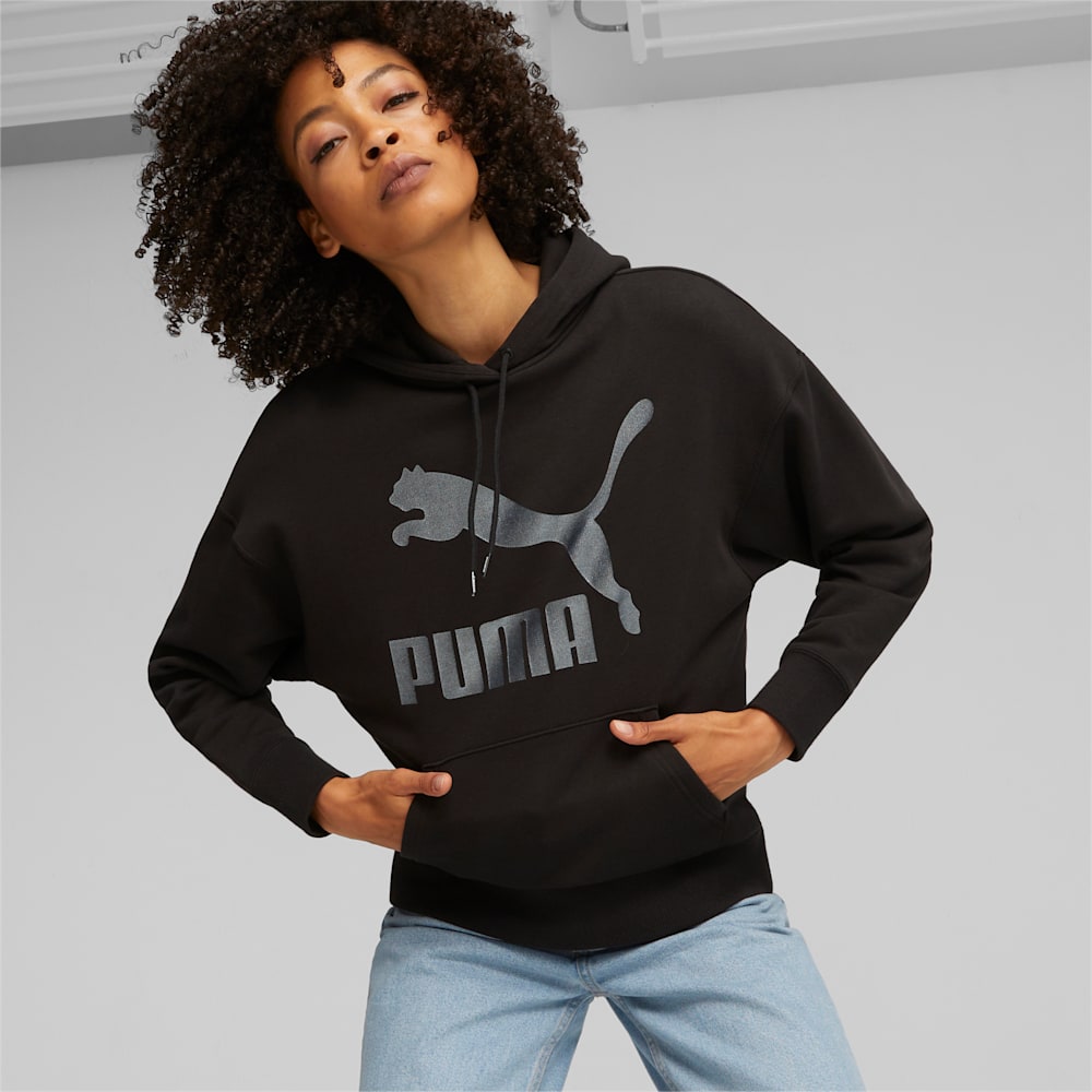 Puma Classics Logo Hoodie - Black-Shimmer