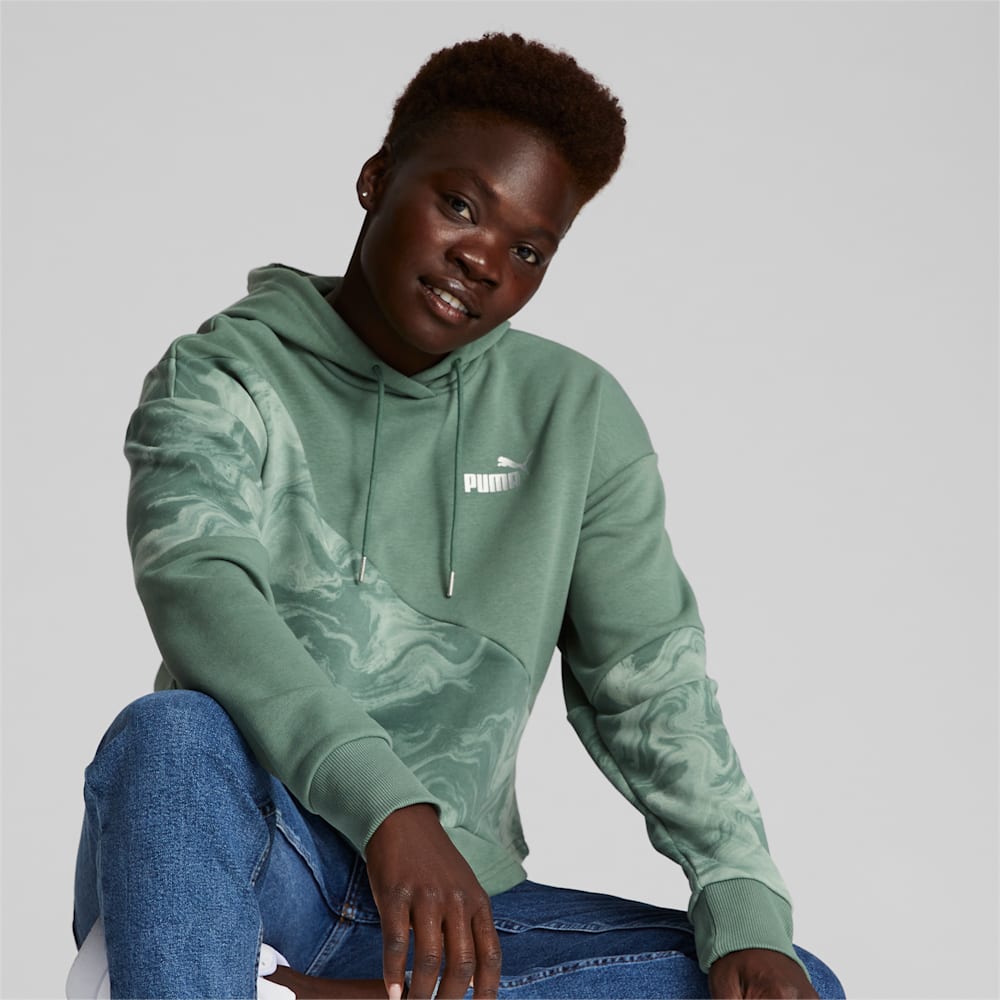 Puma POWER Marbleised Hoodie - Eucalyptus