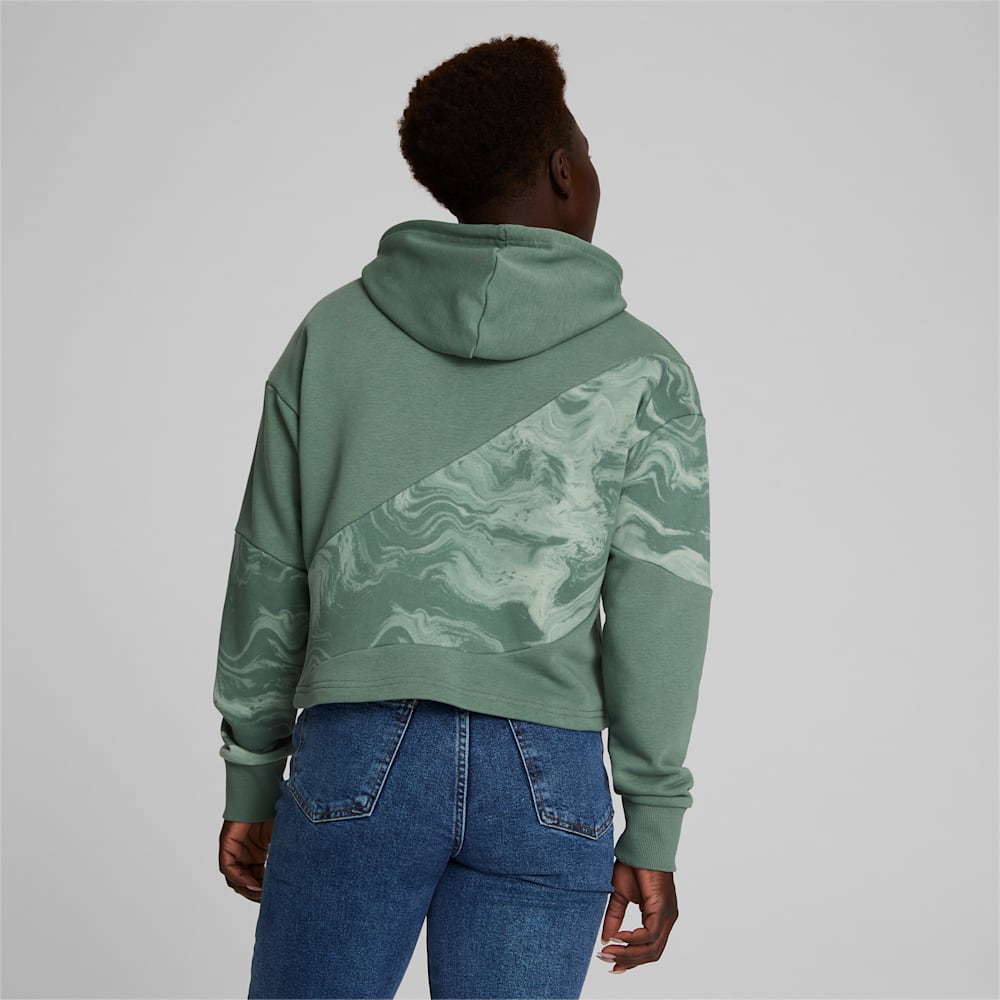 Puma POWER Marbleised Hoodie - Eucalyptus