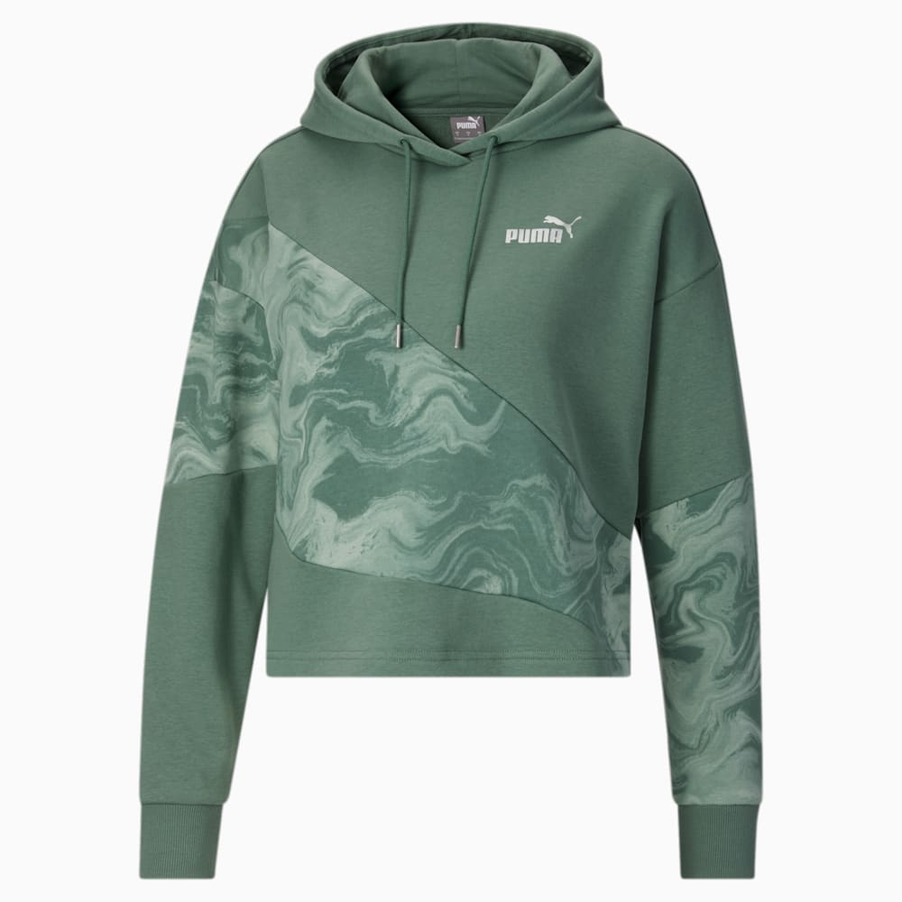 Puma POWER Marbleised Hoodie - Eucalyptus