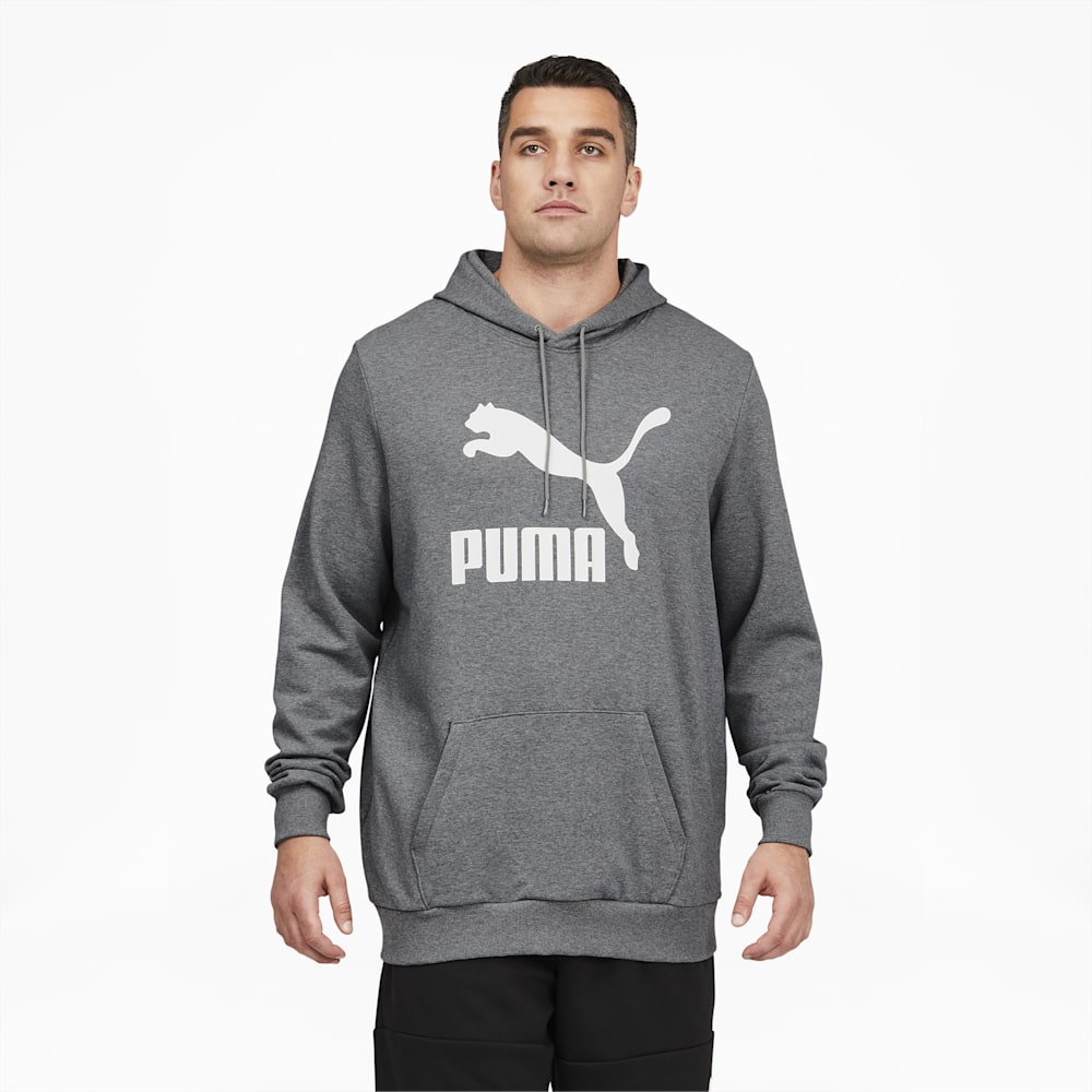 Puma Classics Logo Hoodie Big And Tall - Medium Gray Heather