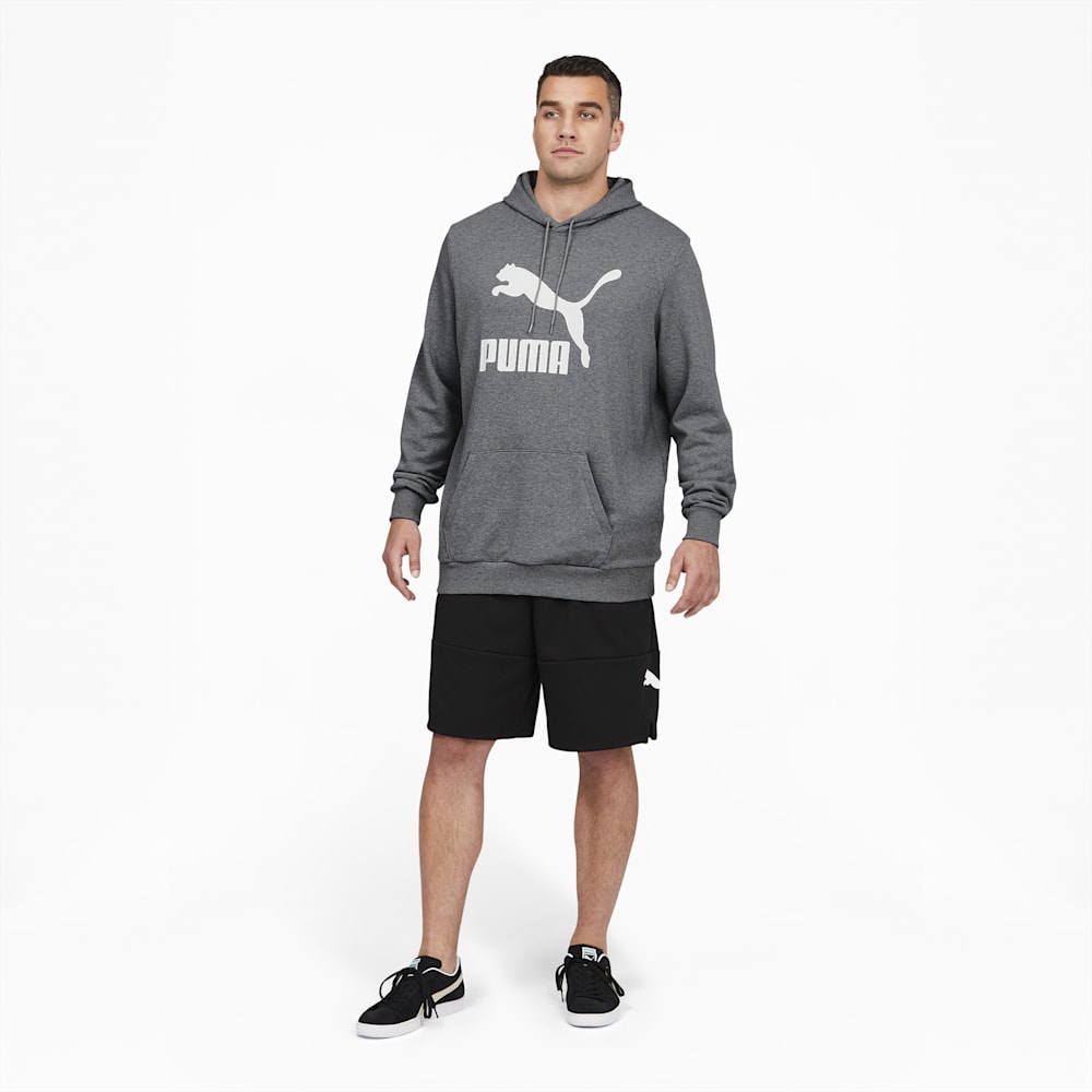 Puma Classics Logo Hoodie Big And Tall - Medium Gray Heather