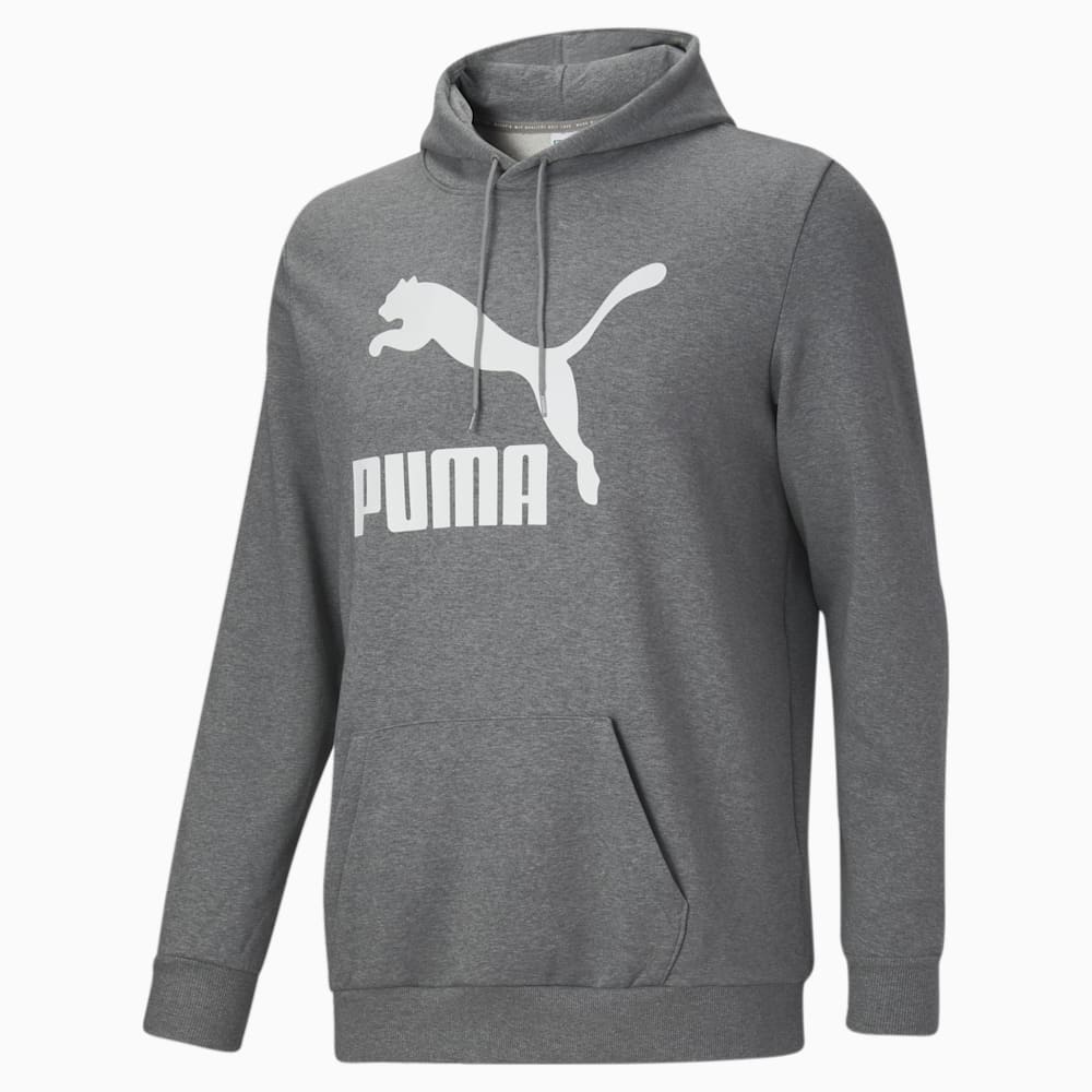 Puma Classics Logo Hoodie Big And Tall - Medium Gray Heather