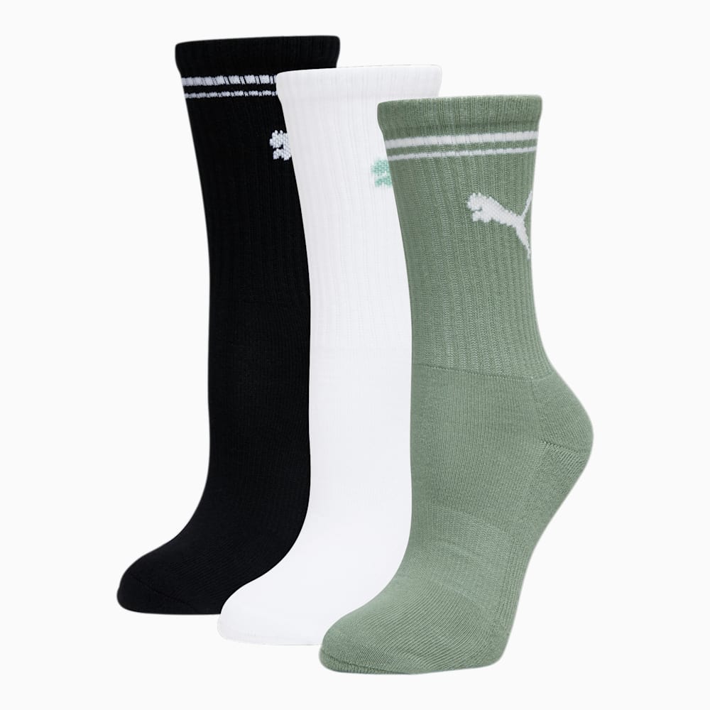 Puma Half-Terry Crew Socks (3 Pack) - MEDIUM GREEN