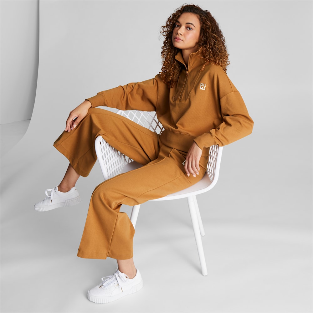 Puma Infuse Half-Zip Oversized Sweatshirt - Desert Tan