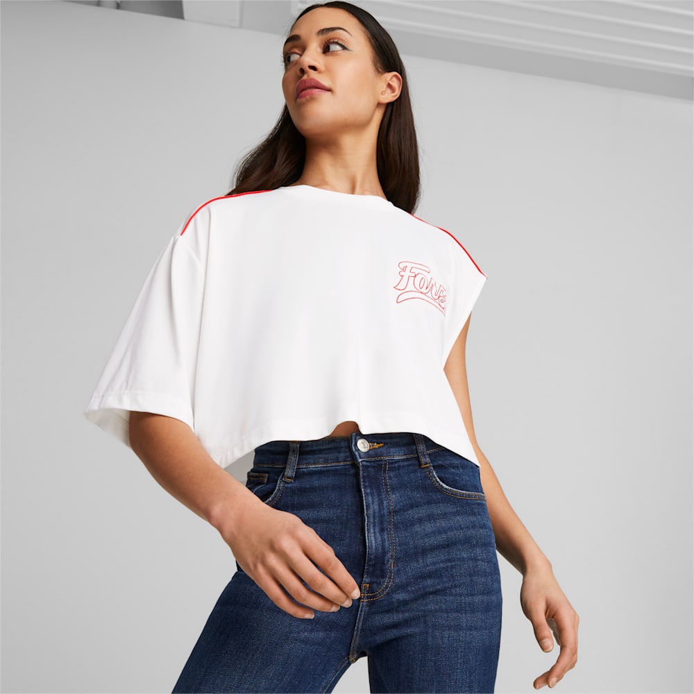 Puma x SCUDERIA FERRARI x JUNE AMBROSE Asymmetric Tee - White