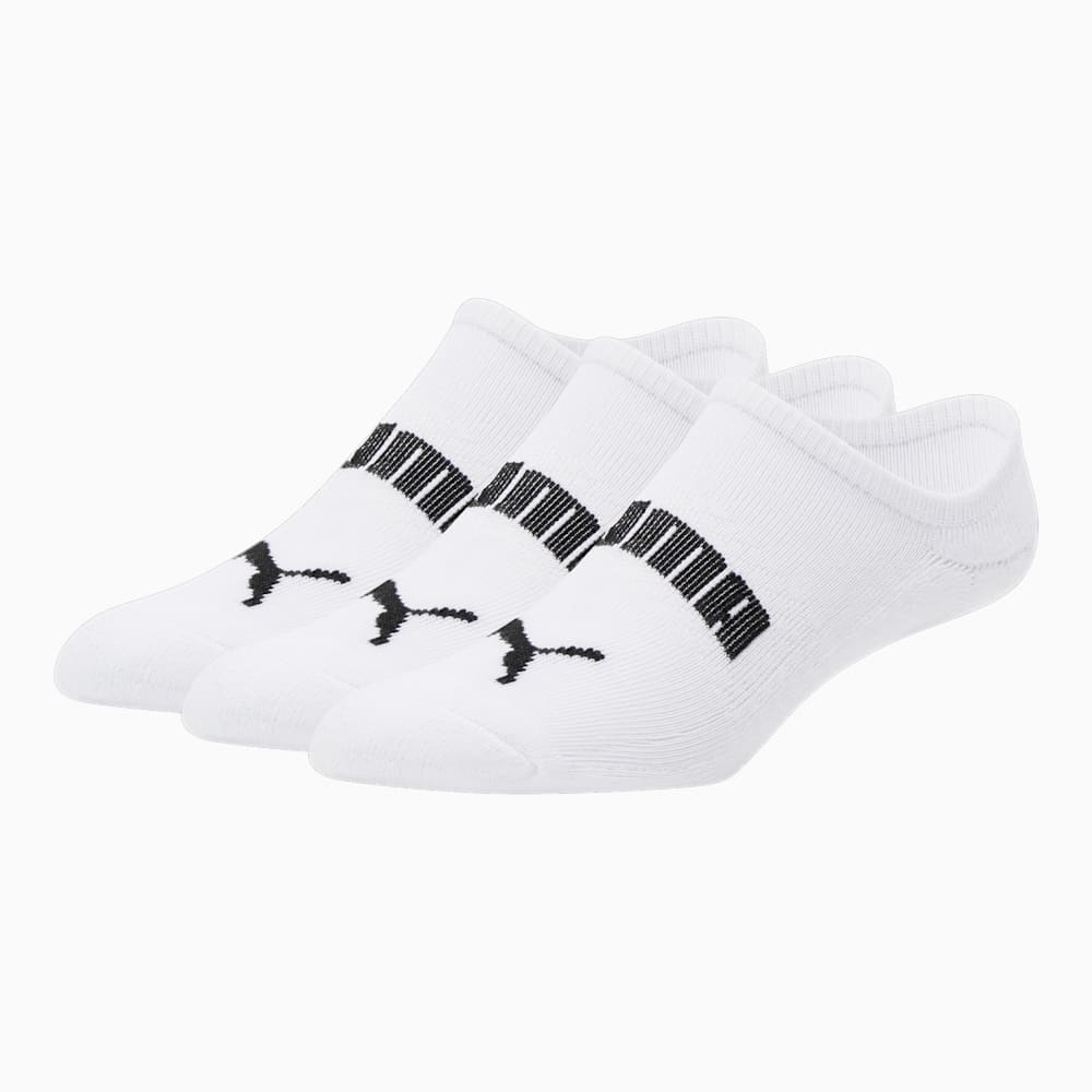 Puma Half-Terry No-Show Socks [3 Pairs] - WHITE / BLACK