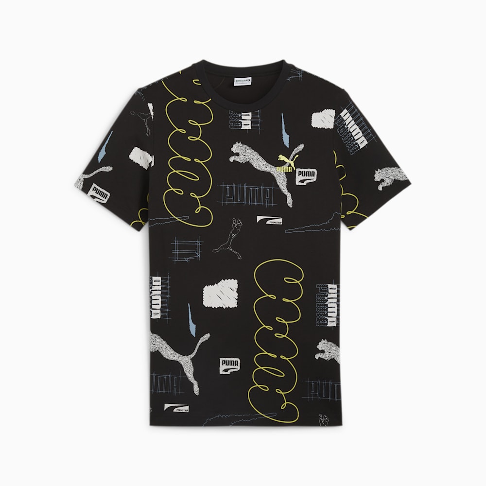 Puma BRAND LOVE All-Over-Print Tee - Black-AOP