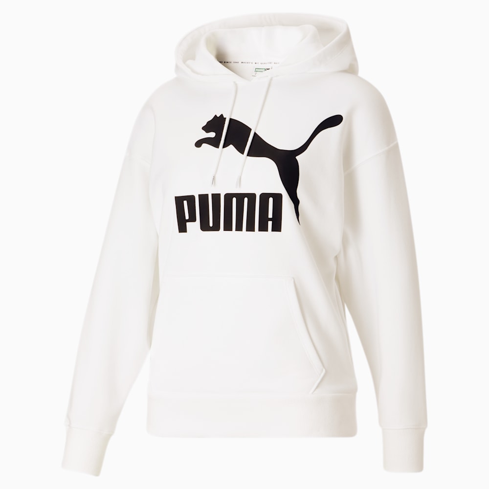 Puma Classics Logo Hoodie - White-Black