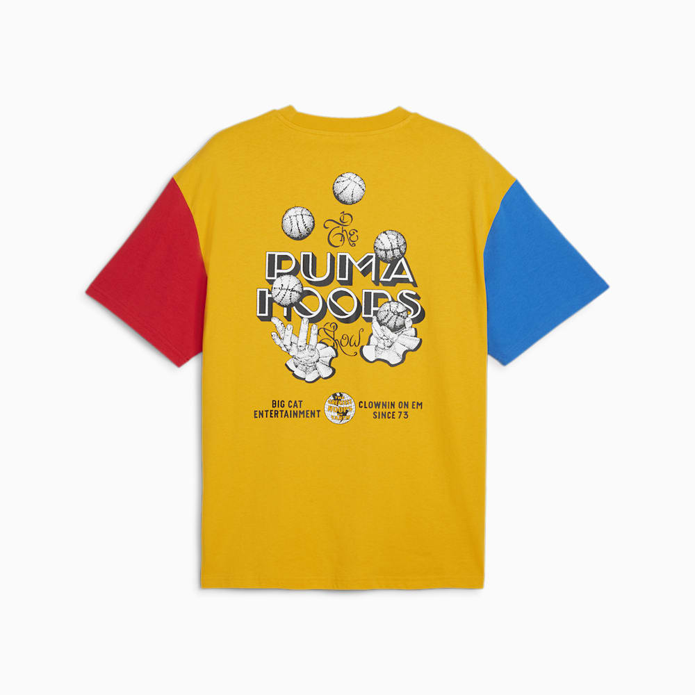 Puma SHOWTIME Clown On Em Basketball Tee - Yellow Sizzle-Electric Blue Lemonade-For All Time Red