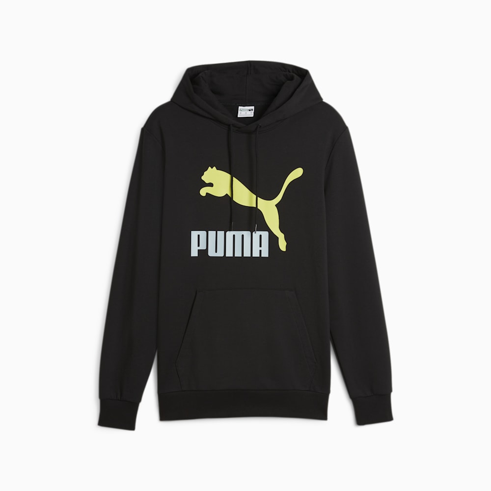 Puma Classics Logo Hoodie - Black-Lime Sheen